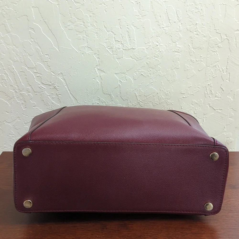 MICHAEL Michael Kors Oxblood Maddie Medium Crossgrain Leather Tote Bag - Picture 7 of 15